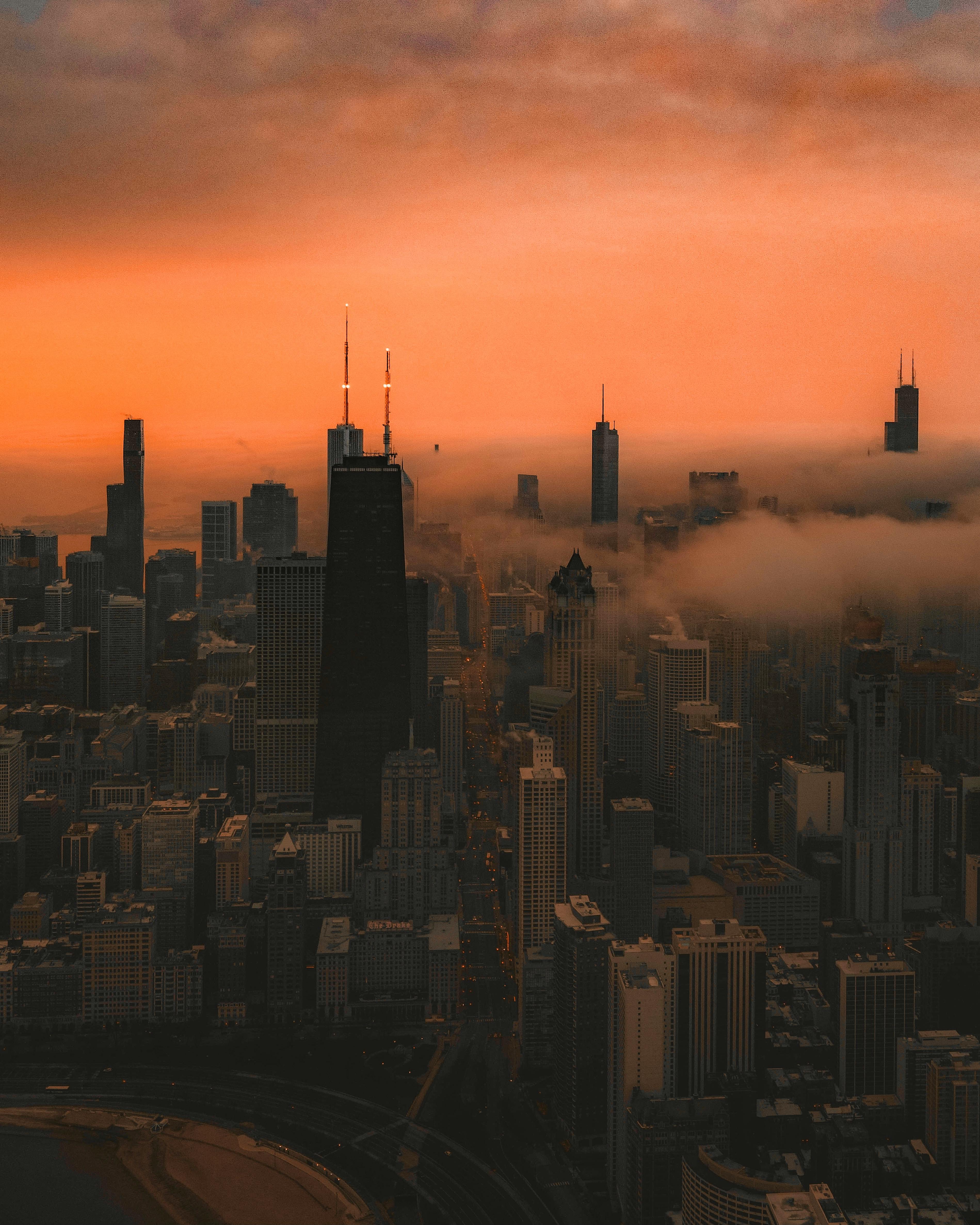 Chicago skyline at golden hour